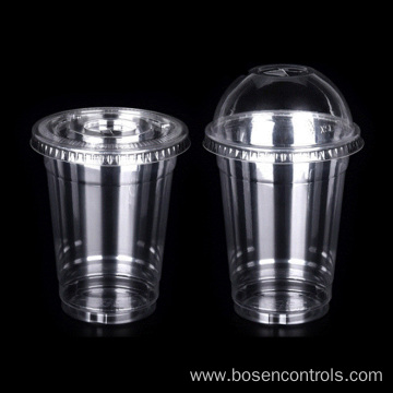 Recyclable Cold Drinking Disposable Transparent Plastic Cups With Lid